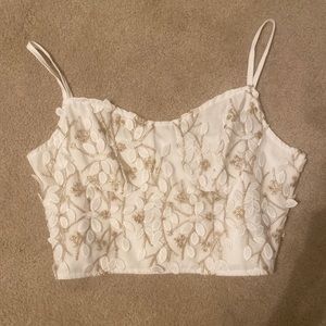 white corset top from shein, zips in the back, never been worn.